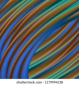 Abstract colored glowing lines on a dark background, light effects. Vector illustration.