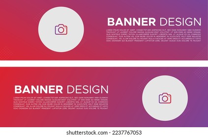 abstract colored gradient background. Banner template design in popular social network color. 