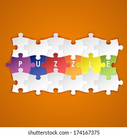 Abstract colored group puzzle background