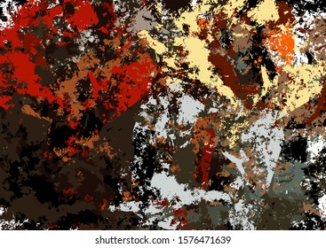 Abstract colored grunge texture of chaotic brush strokes for design of wallpaper, poster, illustration