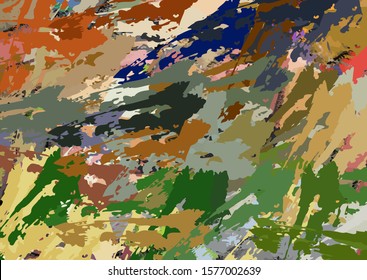 Abstract colored grunge texture of chaotic brush strokes for design of wallpaper, poster, illustration