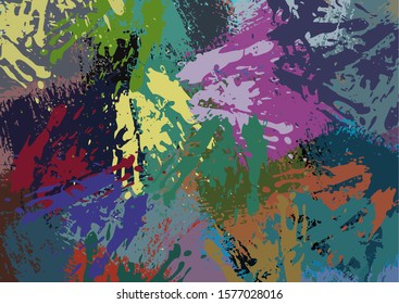 Abstract colored grunge texture of chaotic brush strokes for design of wallpaper, poster, illustration