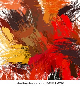 Abstract colored grunge texture of chaotic brush strokes for design of wallpaper, poster, illustration