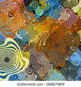 Abstract colored grunge texture of chaotic brush strokes for design of wallpaper, poster, illustration