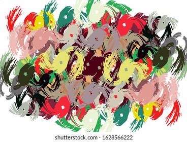 Abstract colored grunge texture of chaotic brush strokes for design of wallpaper, poster, illustration