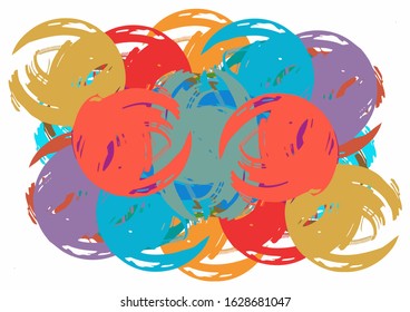 Abstract colored grunge texture of chaotic brush strokes for design of wallpaper, poster, illustration