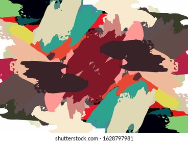 Abstract colored grunge texture of chaotic brush strokes for design of wallpaper, poster, illustration
