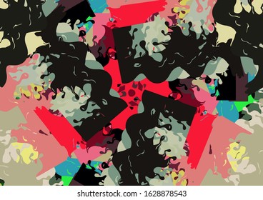 Abstract colored grunge texture of chaotic brush strokes for design of wallpaper, poster, illustration