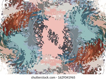 Abstract colored grunge texture of chaotic brush strokes for design of wallpaper, poster, illustration