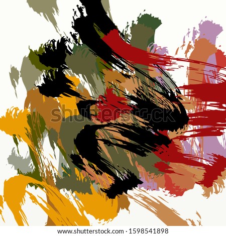 Abstract colored grunge texture of chaotic brush strokes for design of wallpaper, poster, illustration
