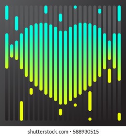 Abstract colored heart background. Vector illustration.