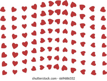 Abstract colored heart or love shape pattern. Good for web page, wallpaper, graphic design, catalog, texture or background. Style of mosaic or tile. Vector illustration graphic.