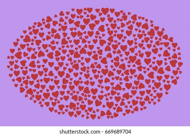 Abstract colored heart or love shape pattern. Good for web page, wallpaper, graphic design, catalog, texture or background. No overlapping. Vector graphic.