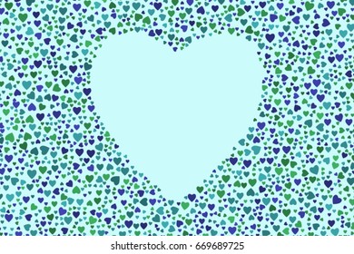 Abstract colored heart or love shape pattern. Good for web page, wallpaper, graphic design, catalog, texture or background. No overlapping. Vector graphic.