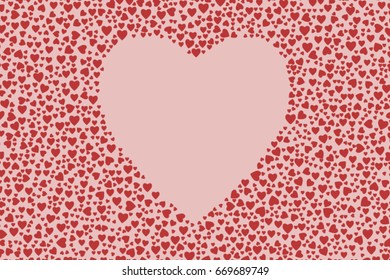 Abstract colored heart or love shape pattern. Good for web page, wallpaper, graphic design, catalog, texture or background. No overlapping. Vector graphic.