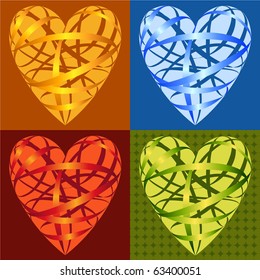 abstract colored hearts