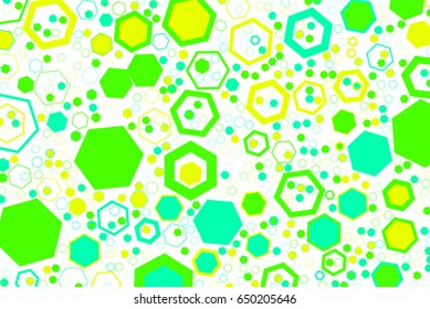 Abstract colored hexagon shape pattern. Good for web page, wallpaper, graphic design, catalog, texture or background. Vector graphic.