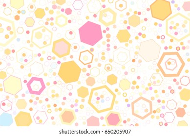 Abstract colored hexagon shape pattern. Good for web page, wallpaper, graphic design, catalog, texture or background. Vector graphic.