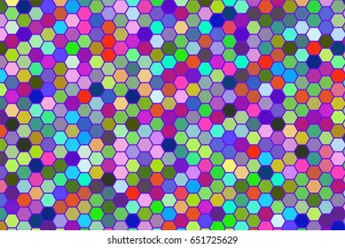 Abstract colored hexagon shape pattern. Good for web page, wallpaper, graphic design, catalog, texture or background. Vector graphic.