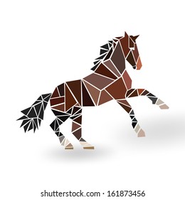 Abstract colored horse, fragments vector