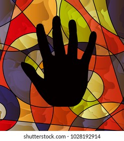abstract colored image of black hand