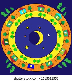 abstract colored image of the nightly world in the ring