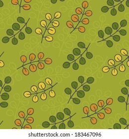 Abstract colored leaves pattern for your print, textile or background. Seamless vector illustration.