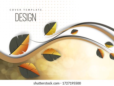 Hojas abstractas de color, olas, fondo moderno brillante, bengalas. Concepto de ecología. Ilustración vectorial para su diseño.