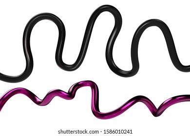 Abstract colored line set. 3D vector line illustration for banner or poster design