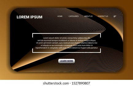 Abstract colored line smooth curve and dot background landingpage