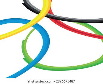 Abstract colored lines on a white background.. Vector