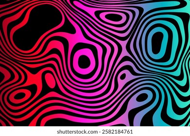 Abstract colored lines on a white background. Geometric lines curved in the form of waves. Vector illustration.