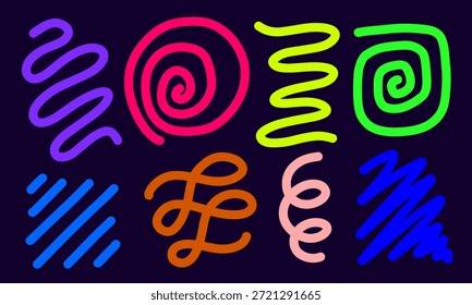 Abstract colored lines with Spiral shape Vector