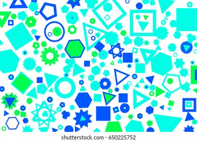 Abstract colored mixed shape pattern. Good for web page, wallpaper, graphic design, catalog, texture or background. Vector graphic.