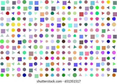 Abstract colored mixed shape pattern. Good for web page, wallpaper, graphic design, catalog, texture or background. Style of mosaic or tile. Vector graphic.