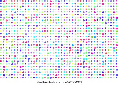 Abstract colored mixed shape pattern. Good for web page, wallpaper, graphic design, catalog, texture or background. Style of mosaic or tile. Vector graphic.