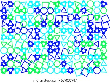 Abstract colored mixed shape pattern. Good for web page, wallpaper, graphic design, catalog, texture or background. Style of mosaic or tile. Vector graphic.