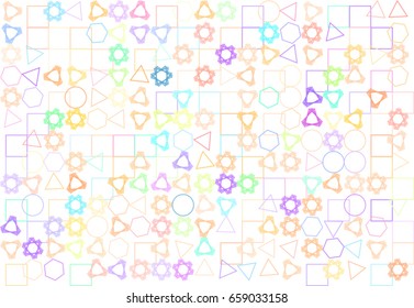 Abstract colored mixed shape pattern. Good for web page, wallpaper, graphic design, catalog, texture or background. Style of mosaic or tile. Vector graphic.