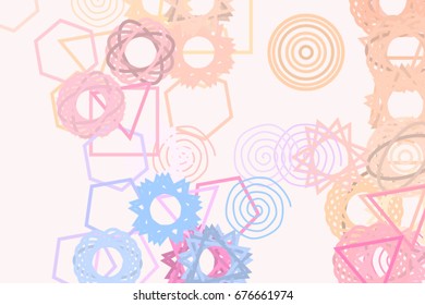Abstract colored mixed shape pattern. Good for web page, wallpaper, graphic design, catalog, texture or background. Vector illustration graphic.