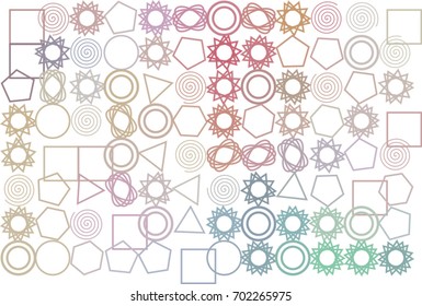 Abstract colored mixed shape pattern. Good for web page, wallpaper, graphic design, catalog, texture or background. Style of mosaic or tile. Vector illustration graphic.