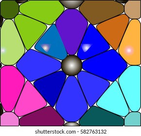 Abstract colored mosaic flower