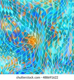 Abstract colored mosaic wave.Background from pieces of glass.Vector illustration
