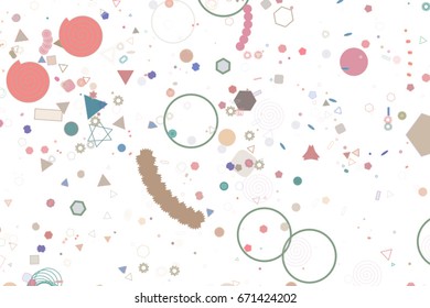 Abstract colored motion, particle or random shape pattern. Good for web page, wallpaper, graphic design, catalog, texture or background. No overlapping. Vector illustration graphic.
