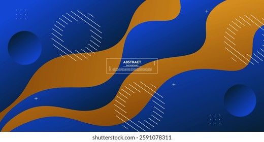 Abstract colored orange and blue waves on background. Fluid shape wave pattern design. Vector Eps10