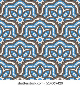 Abstract colored oriental seamless pattern