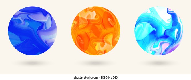 Abstract colored paint ball set. Vector illustration