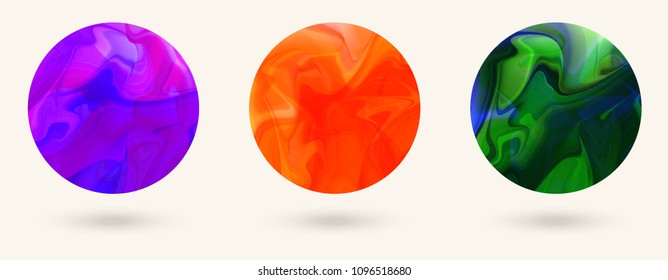 Abstract colored paint ball set. Vector illustration