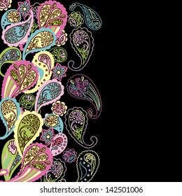 Abstract colored paisley background