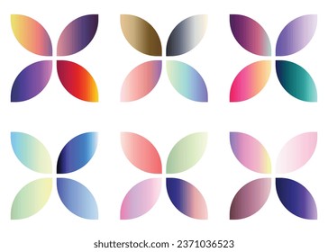 Abstract Colored Palette Guide. Gradient color set.