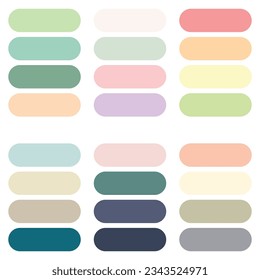 Abstract Colored Palette Guide. Pastel color set. RGB color.